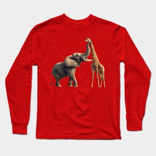 elephant vs giraffe Long Sleeve T-Shirt